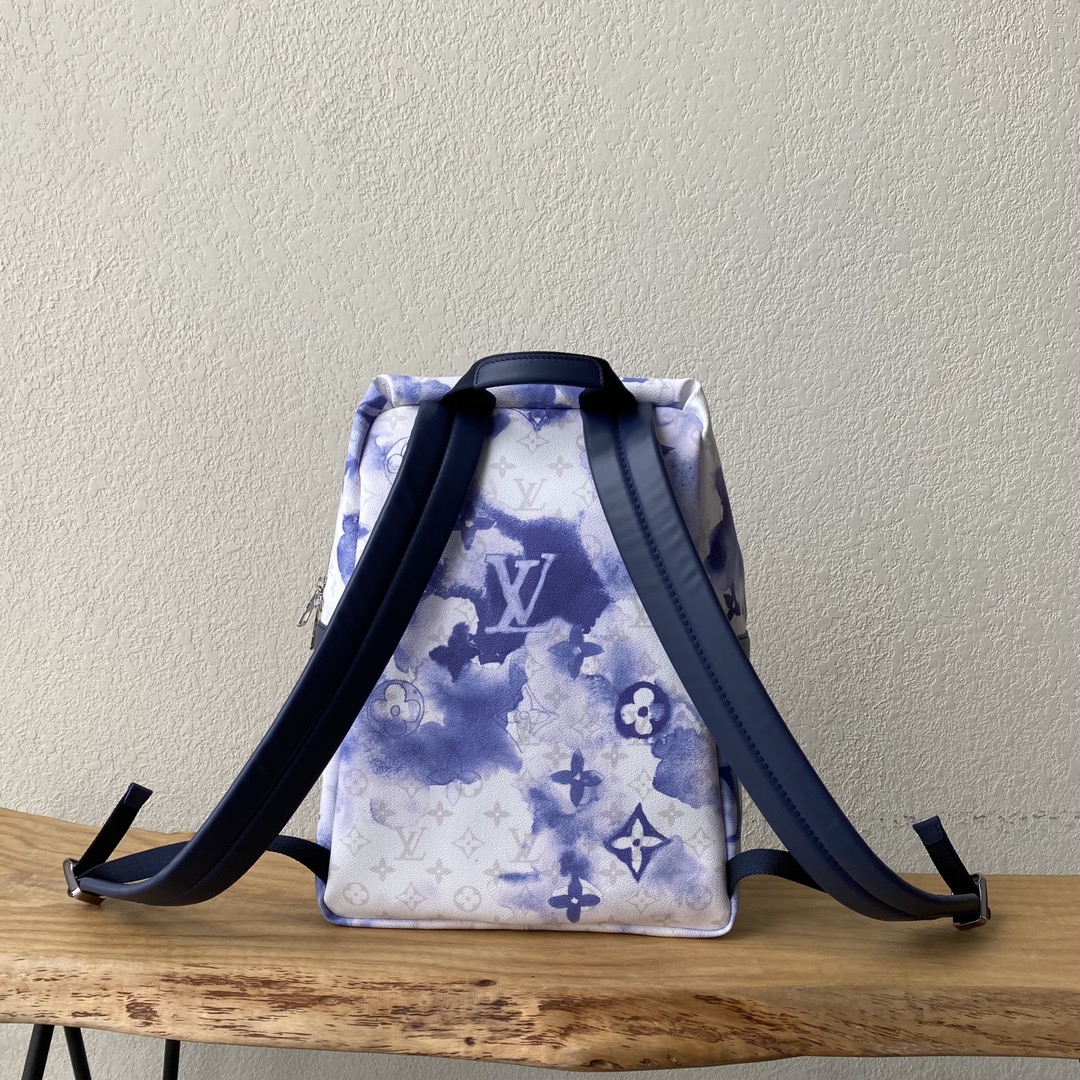【￥1320】LV最新水彩系列背包45760 蓝白配色清澈又治愈 火爆热卖
